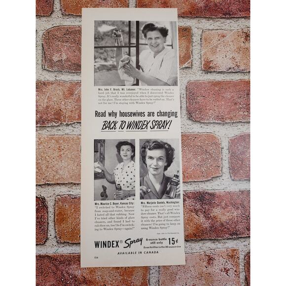 1950 Windex Read Why Happy Housewives Are Switching Back to Windex Vtg Print Ad - Picture 7 of 7